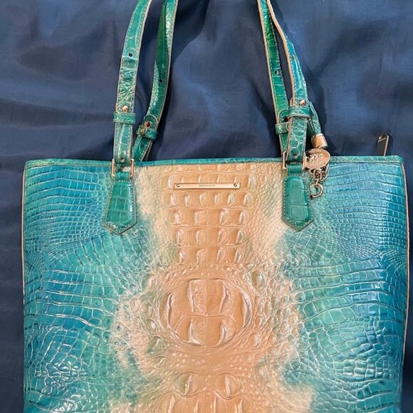 Brahmin Bag Light Blue & Tan with Dust Bag - Picture 2 of 4